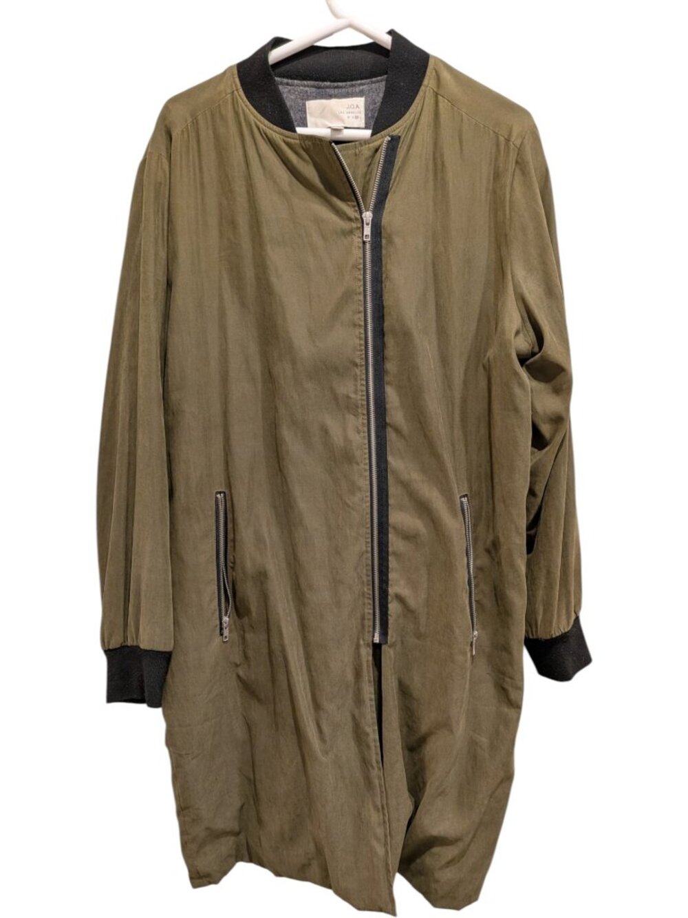 J.O.A. Los Angeles Zip Long Bomber Jacket | M
